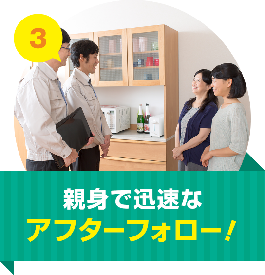 親身で迅速なアフターフォロー!